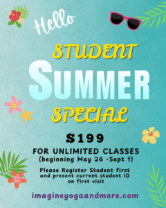 Imagine Yoga Student Summer Special 199